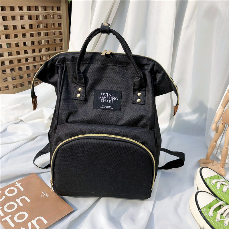 Anyák számára pelenkázó hátizsák – nagy kapacitású, termoizolált, könnyű, kopásálló, Oxford anyagból, egyszínű mintázat