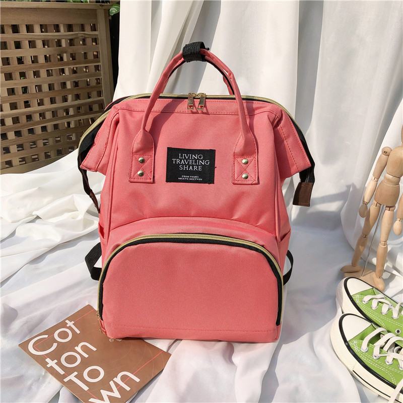 Anyák számára pelenkázó hátizsák – nagy kapacitású, termoizolált, könnyű, kopásálló, Oxford anyagból, egyszínű mintázat