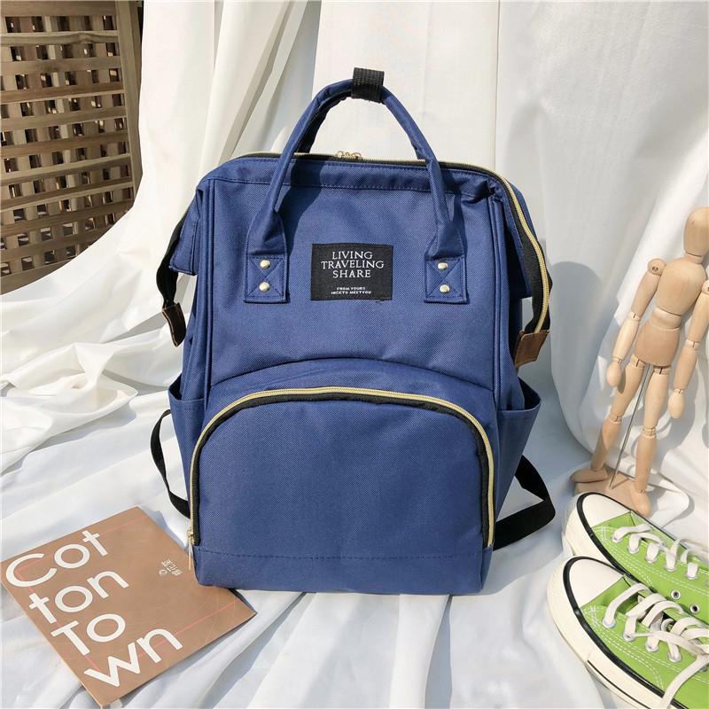 Anyák számára pelenkázó hátizsák – nagy kapacitású, termoizolált, könnyű, kopásálló, Oxford anyagból, egyszínű mintázat