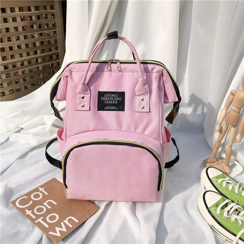 Anyák számára pelenkázó hátizsák – nagy kapacitású, termoizolált, könnyű, kopásálló, Oxford anyagból, egyszínű mintázat