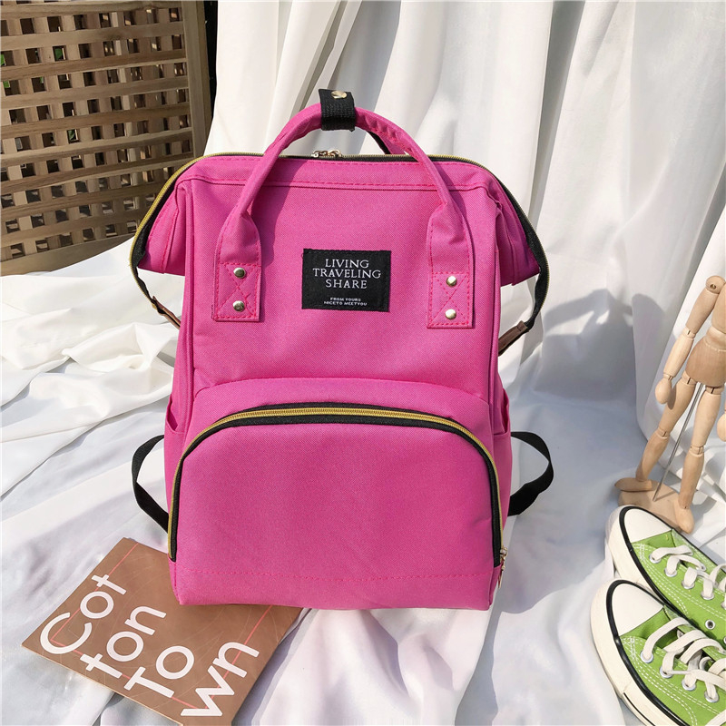 Anyák számára pelenkázó hátizsák – nagy kapacitású, termoizolált, könnyű, kopásálló, Oxford anyagból, egyszínű mintázat