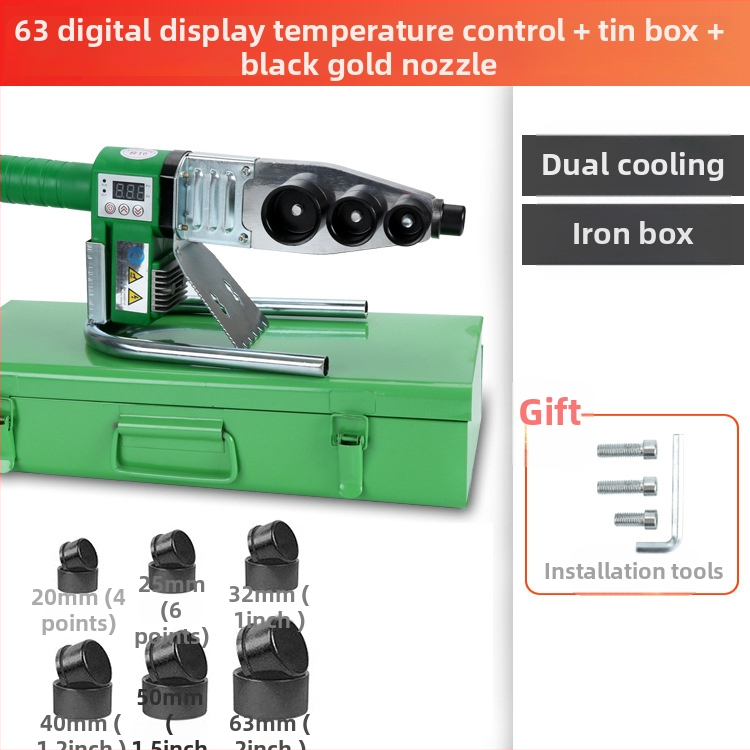 PPR ūdensvadu cauruļu karstās liešanas iekārta, elektroniska temperatūras kontrole, 0-63°C, pielāgota apstrāde