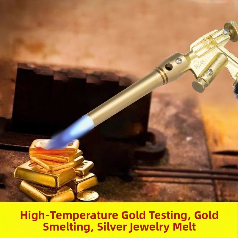 Zelta kausēšanas lāpa ar vara korpusu — augsta temperatūra, maksimālais spiediens 10, maksimālais plūsmas ātrums 10, optimālais šļūdes attālums 10, šļūdes platums 10