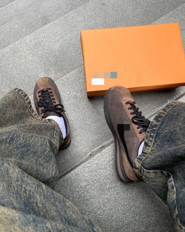 Παπούτσια Τρεξίματος με Δερμάτινο Άνω, Σόλα Καουτσούκ, Τεχνολογία Απορρόφησης Κραδασμών, Δέσιμο με Κορδόνια, Όλες οι Εποχές