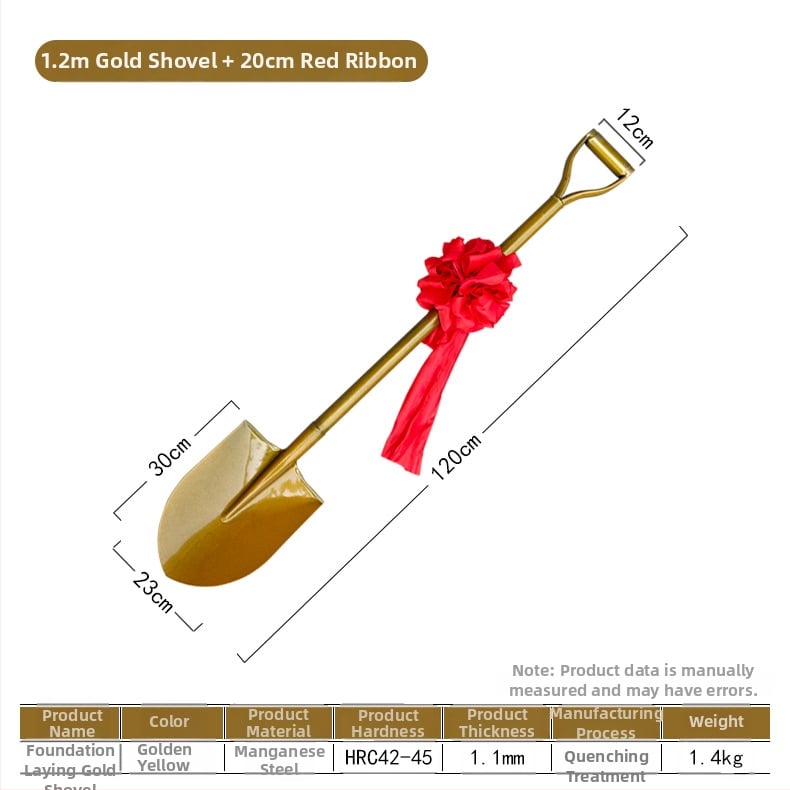 Pamatų įrengimo ceremonijai skirtas kastuvas, iš 50Mn manganinio plieno, smailus galas, skirta atidarymo ceremonijai