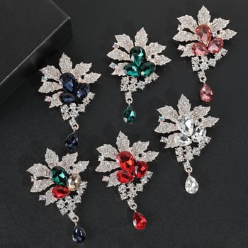 Brošna zliatiny, kvetinový vintage štýl so kryštálovým osadením – dekorácia, svadba a darček