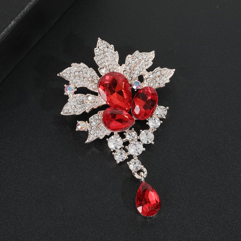 Brošna zliatiny, kvetinový vintage štýl so kryštálovým osadením – dekorácia, svadba a darček