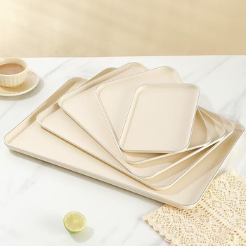 Σκανδιναβικό στυλ ορθογώνιος πλαστικός δίσκος σερβιρίσματος για φρούτα και κύπελλα τσαγιού