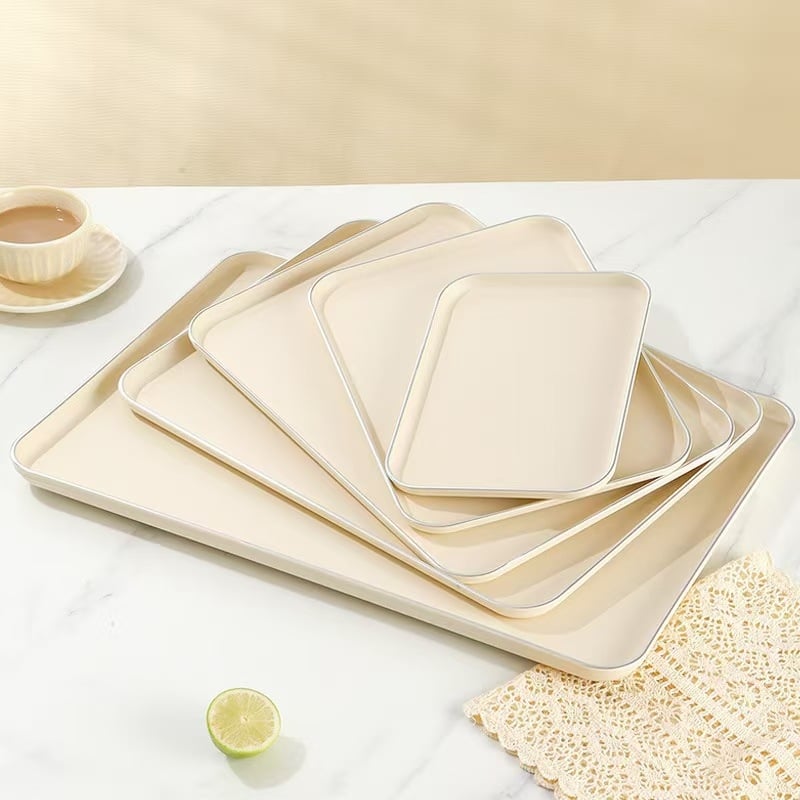 Σκανδιναβικό στυλ ορθογώνιος πλαστικός δίσκος σερβιρίσματος για φρούτα και κύπελλα τσαγιού