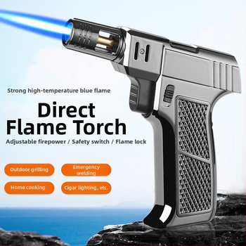 Pārvietojams butāna liesmas lāpu degināšanas rīks ar ABS plastiku un cinka sakausējumu, vēja izturīgs, ar logotipa apdruku