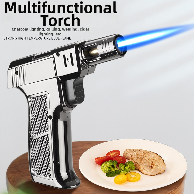 Nešiojamas butaninio degiklio suvirinimui, pagamintas iš ABS plastiko ir cinko lydinio, vėjo atsparus, su logotipo spauda