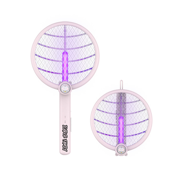 2-az-1-ben összecsukható elektromos szúnyogirtó USB-töltéssel és falra szerelhető állvánnyal, LED világítás, 0-180° forgás, beépített 1001-1600 mAh akkumulátor