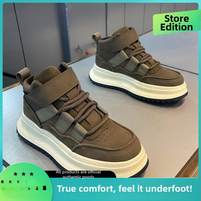 Mārtiņa zābaki – virsējais materiāls no mikrošķiedru ādas, gumijas zole, 3–5 cm papēdis, priekšējais šņorēšana, zems augstums (Virs: mikrošķiedru āda; Zole: gumija; Papēdis: 3–5 cm; Šņorēšana: priekšējā; Zems augstums)