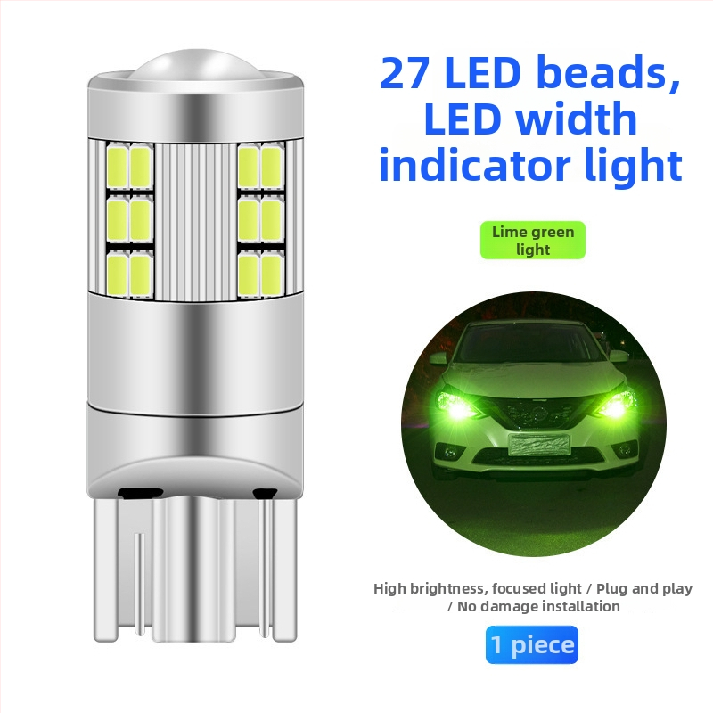 Автомобилен светодиоден индикатор за ширина T10/W5W, 27SMD 1206; 12V, 3W (универсална съвместимост)
