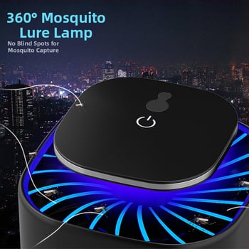 Домашна фотокаталитична лампа за убиване на комари, модел HJ15Y, LED осветление, улов чрез засмукване, ABS корпус, подходяща за площ 11–20㎡