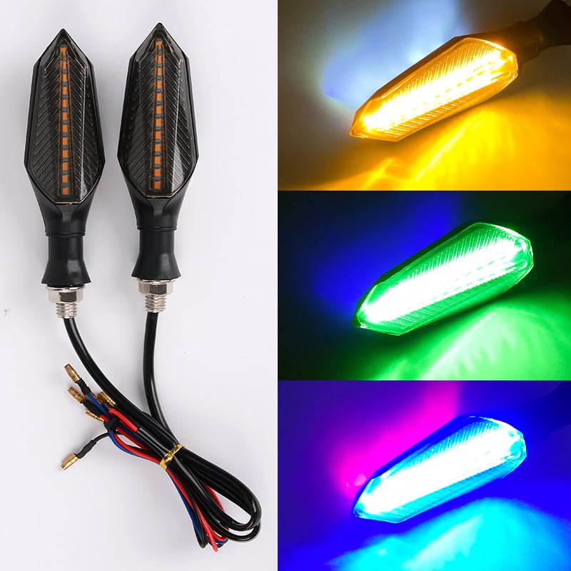 LED dvobojni sekvencijalni pokazivač smjera za električna vozila, 12V DC, 2W LED, 3000K, dodatak za modifikaciju motocikla