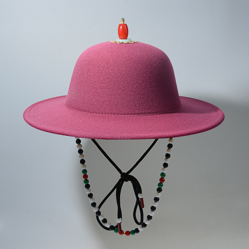 Gyerekeknek szóló Hanfu kalap, nagy karimával és kupola alakú koronával – napvédő, vintage etnikus kínai palotai stílus