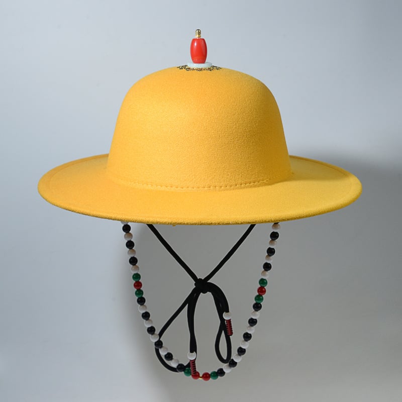 Gyerekeknek szóló Hanfu kalap, nagy karimával és kupola alakú koronával – napvédő, vintage etnikus kínai palotai stílus