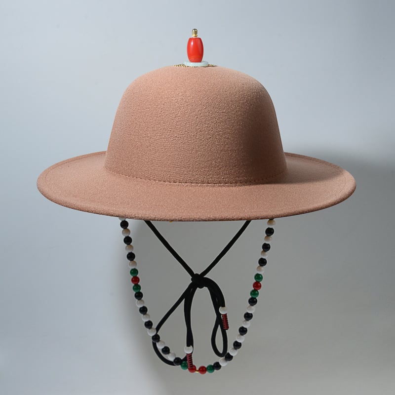 Gyerekeknek szóló Hanfu kalap, nagy karimával és kupola alakú koronával – napvédő, vintage etnikus kínai palotai stílus