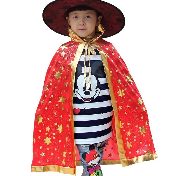Starry Sky pelerină Halloween pentru copii, stil coreean, costum de vrăjitoare pentru scenă, mantie cu motiv dovleac, lansare primăvara 2025