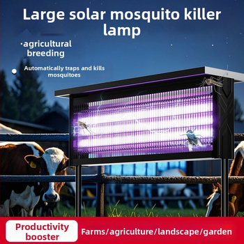 Kültéri napelemes szúnyogirtó lámpa - vízálló, újratölthető, UV-lila fény csapda, 200 m²+ lefedettség