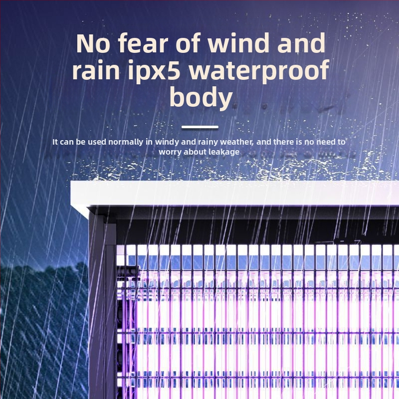 Išorinė saulės energijos moskitų naikinimo lemputė - atspari vandeniui, įkraunama saulės energija, UV purpurinė šviesa gaudyklė, dengiamas iki 200 m²
