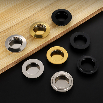 Kružna skrovita ručka od nehrđajućeg čelika za ormariće i ladice, ugradbena, moderni minimalistički namještaj hardver