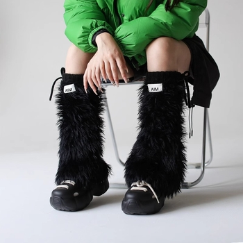 Set de leg warmers și șosete pentru picioare din lână, lungime medie, pentru femei – încălzire, culoare uni, stil business casual