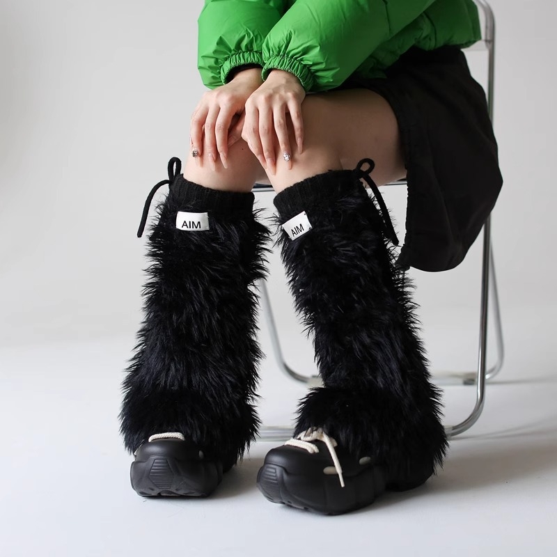 Set de leg warmers și șosete pentru picioare din lână, lungime medie, pentru femei – încălzire, culoare uni, stil business casual