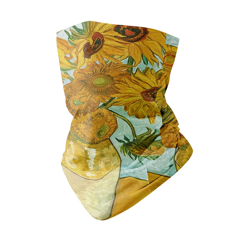 ZRCE retro floralni šal za vrat za vanjske sportove – UV zaštita, otporan na vjetar, tkanina Spandex/Lycra