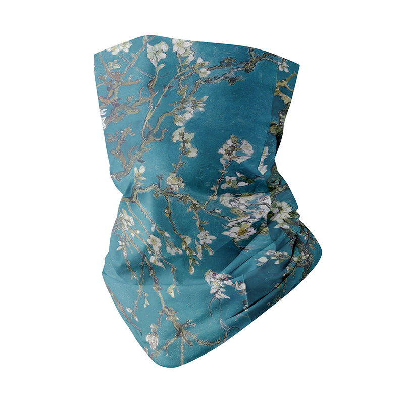 ZRCE retro floralni šal za vrat za vanjske sportove – UV zaštita, otporan na vjetar, tkanina Spandex/Lycra