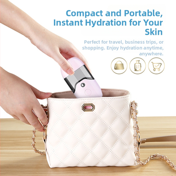 Po Yeon Nešiojamas drėkinimo purškimo įrenginys, 50 ml talpa, šaltas purškimas, įmontuota baterija 300–500 mAh, veikimo laikas 0–1 h