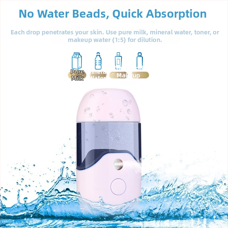 Po Yeon Nešiojamas drėkinimo purškimo įrenginys, 50 ml talpa, šaltas purškimas, įmontuota baterija 300–500 mAh, veikimo laikas 0–1 h