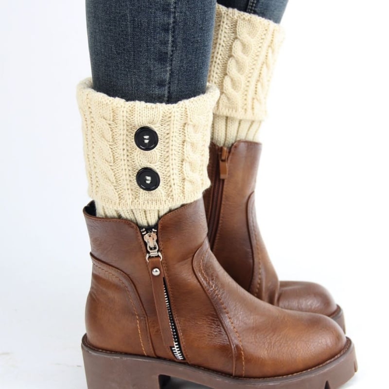 Șosete tricotate pentru gleznă, cu design scurt, încălzitoare, poliester, conținut 51-60%, Iarna 2024