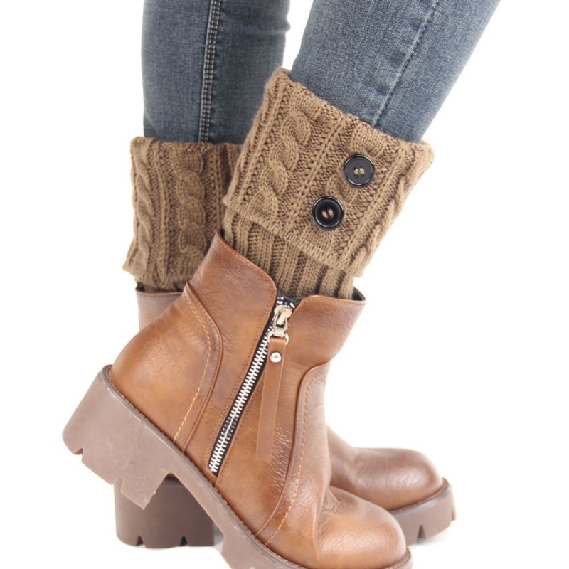 Șosete tricotate pentru gleznă, cu design scurt, încălzitoare, poliester, conținut 51-60%, Iarna 2024