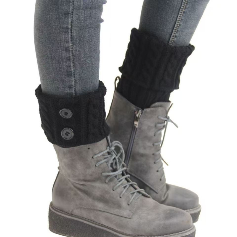 Șosete tricotate pentru gleznă, cu design scurt, încălzitoare, poliester, conținut 51-60%, Iarna 2024