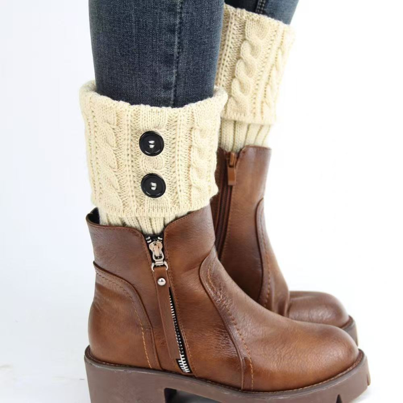 Șosete tricotate pentru gleznă, cu design scurt, încălzitoare, poliester, conținut 51-60%, Iarna 2024