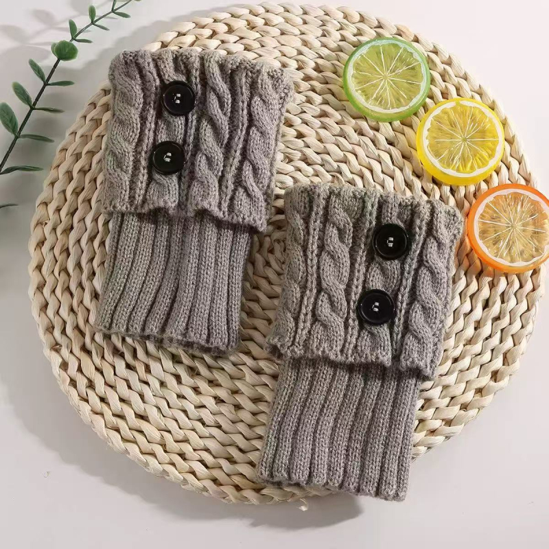 Șosete tricotate pentru gleznă, cu design scurt, încălzitoare, poliester, conținut 51-60%, Iarna 2024