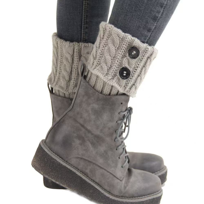 Șosete tricotate pentru gleznă, cu design scurt, încălzitoare, poliester, conținut 51-60%, Iarna 2024