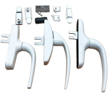 Alumíniumötvözet ablakfogantyú belsőnyitású és billenő ablakokhoz, sík profil, kétpontos zár, 5055