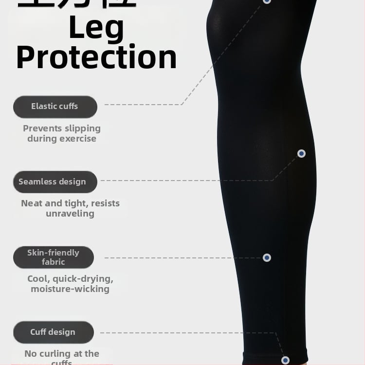 Lungi bandaje pentru picioare cu acoperire pentru picior – protecție UV Ice Silk, respirabile, material LYCRA-SPANDEX