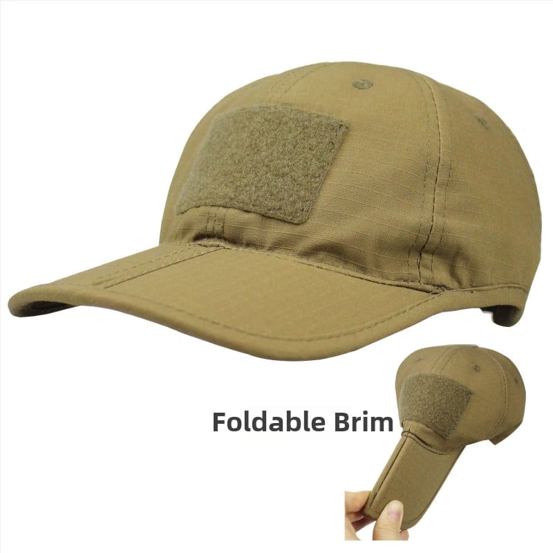 Тактическа камуфлажна шапка за открито със слънцезащита, сгъваема шапка с велкро, куполна горна част, 65% полиестер 35% памук, унисекс за възрастни