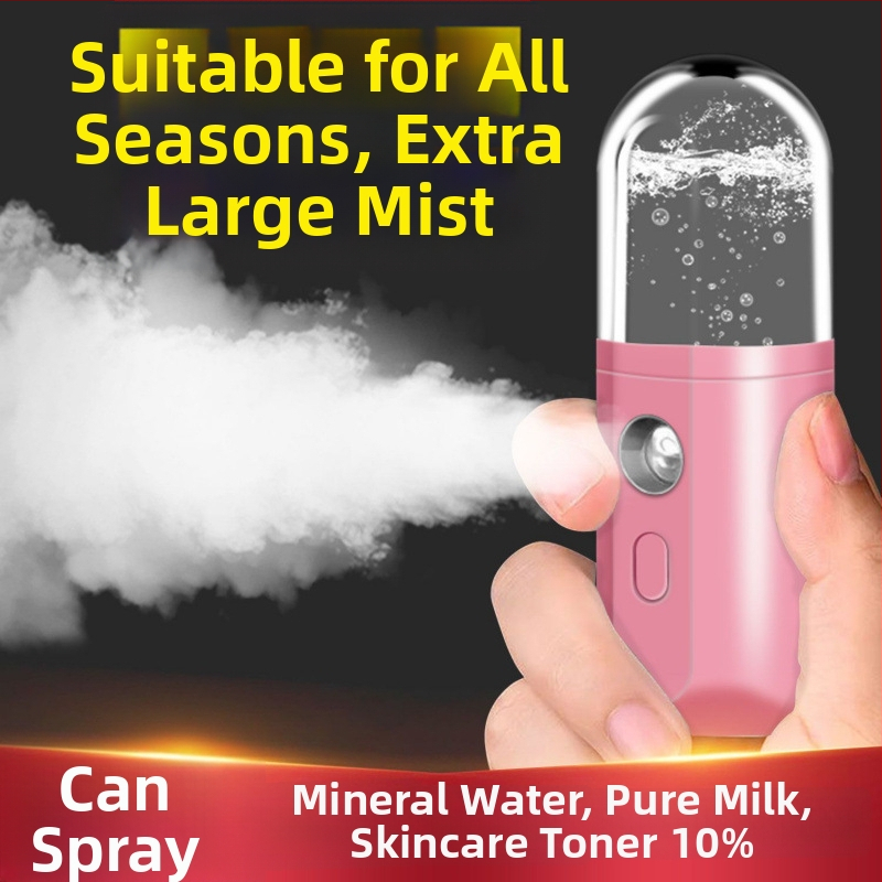 Nano miglas mitrināšanas ierīce – rokasgrāmā sejas mitrinātājs – auksts miglas izsmidzinājums, 5+ ātrumi, miglas laiks ≤10s, termoelektriskā hidratācijas tehnoloģija, bez iebūvētas akumulatora