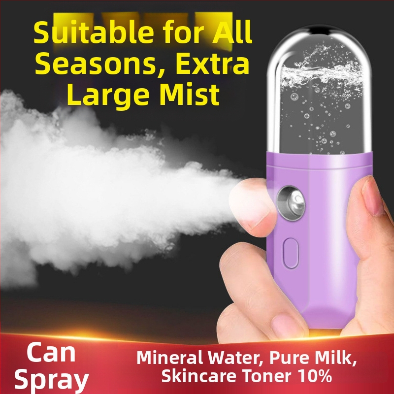 Nano miglas mitrināšanas ierīce – rokasgrāmā sejas mitrinātājs – auksts miglas izsmidzinājums, 5+ ātrumi, miglas laiks ≤10s, termoelektriskā hidratācijas tehnoloģija, bez iebūvētas akumulatora