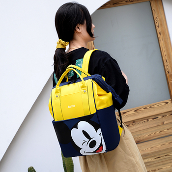 Rucsac pentru mame și bebeluși, cu imprimeu animal, stil urban minimalist, material nylon, căptușeală poliester, extinde capacitatea, curea de umăr curbată