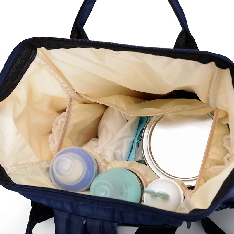 Rucsac pentru mame și bebeluși, cu imprimeu animal, stil urban minimalist, material nylon, căptușeală poliester, extinde capacitatea, curea de umăr curbată