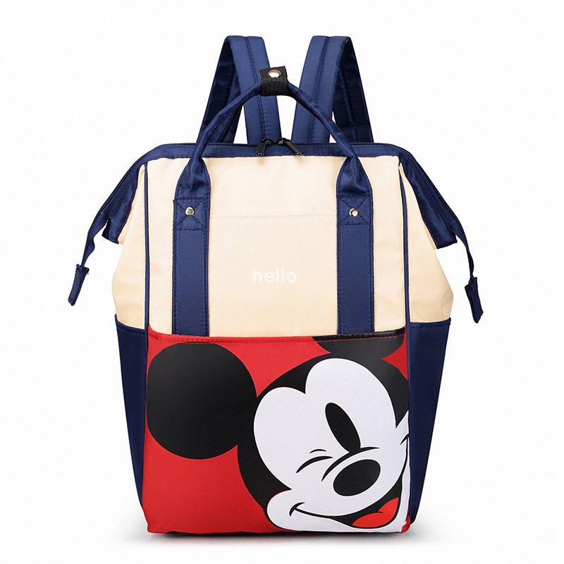 Rucsac pentru mame și bebeluși, cu imprimeu animal, stil urban minimalist, material nylon, căptușeală poliester, extinde capacitatea, curea de umăr curbată