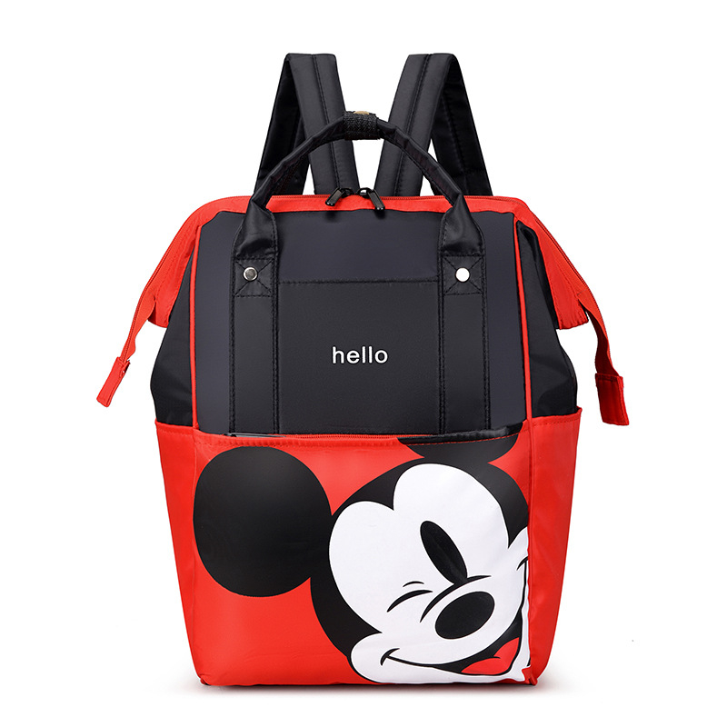 Rucsac pentru mame și bebeluși, cu imprimeu animal, stil urban minimalist, material nylon, căptușeală poliester, extinde capacitatea, curea de umăr curbată