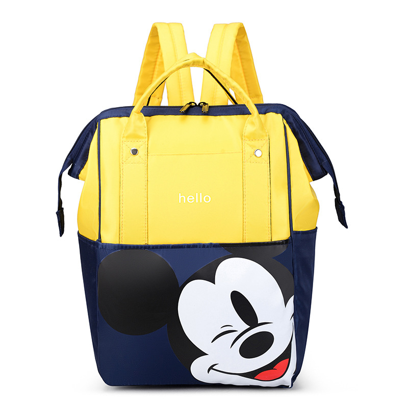 Rucsac pentru mame și bebeluși, cu imprimeu animal, stil urban minimalist, material nylon, căptușeală poliester, extinde capacitatea, curea de umăr curbată