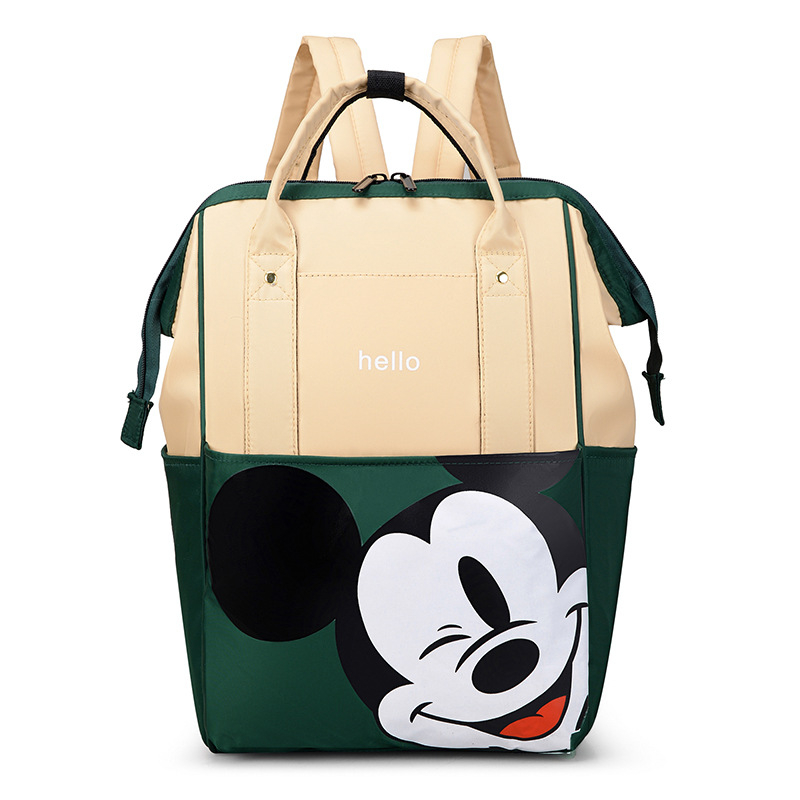 Rucsac pentru mame și bebeluși, cu imprimeu animal, stil urban minimalist, material nylon, căptușeală poliester, extinde capacitatea, curea de umăr curbată